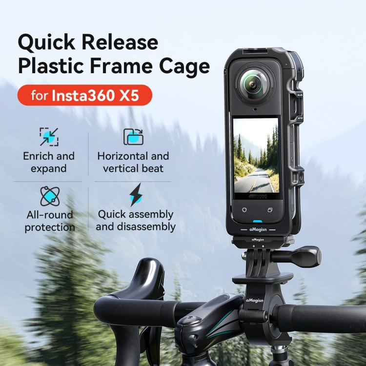 For Insta360 X5 AMagisn Quick Release Plastic Cage Expansion Frame Accessories, PF02 - ORIWHIZaMagisnDJI & Insta360 AccessoriesInsta360 X Series