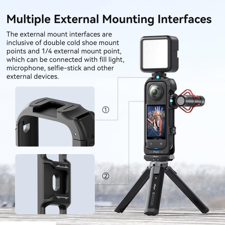 For Insta360 X5 AMagisn Quick Release Plastic Cage Expansion Frame Accessories, PF02 - ORIWHIZaMagisnDJI & Insta360 AccessoriesInsta360 X Series