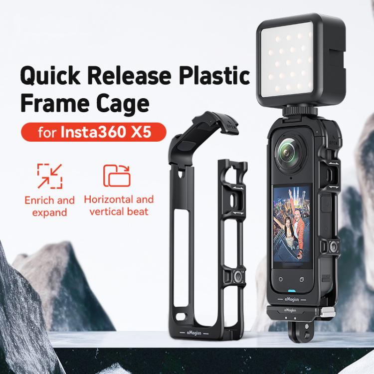 For Insta360 X5 AMagisn Quick Release Plastic Cage Expansion Frame Accessories, PF02 - ORIWHIZaMagisnDJI & Insta360 AccessoriesInsta360 X Series