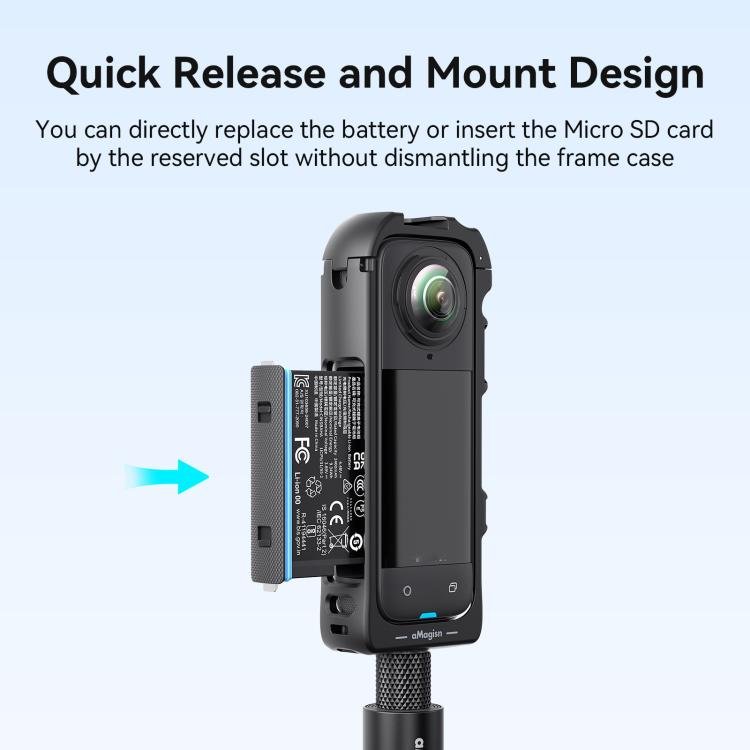 For Insta360 X5 AMagisn Quick Release Plastic Cage Expansion Frame Accessories, PF02 - ORIWHIZaMagisnDJI & Insta360 AccessoriesInsta360 X Series