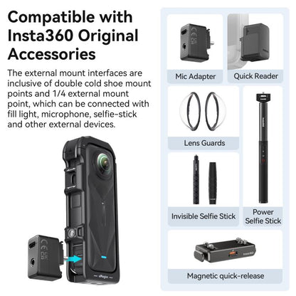 For Insta360 X5 AMagisn Quick Release Plastic Cage Expansion Frame Accessories, PF02 - ORIWHIZaMagisnDJI & Insta360 AccessoriesInsta360 X Series