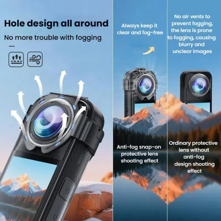 For Insta360 X5 Anti - Fog Snap - On Lens Protector Durable Glass Cover, Lens Protector - ORIWHIZDJI & Insta360 AccessoriesInsta360 X SeriesProtection & Cases