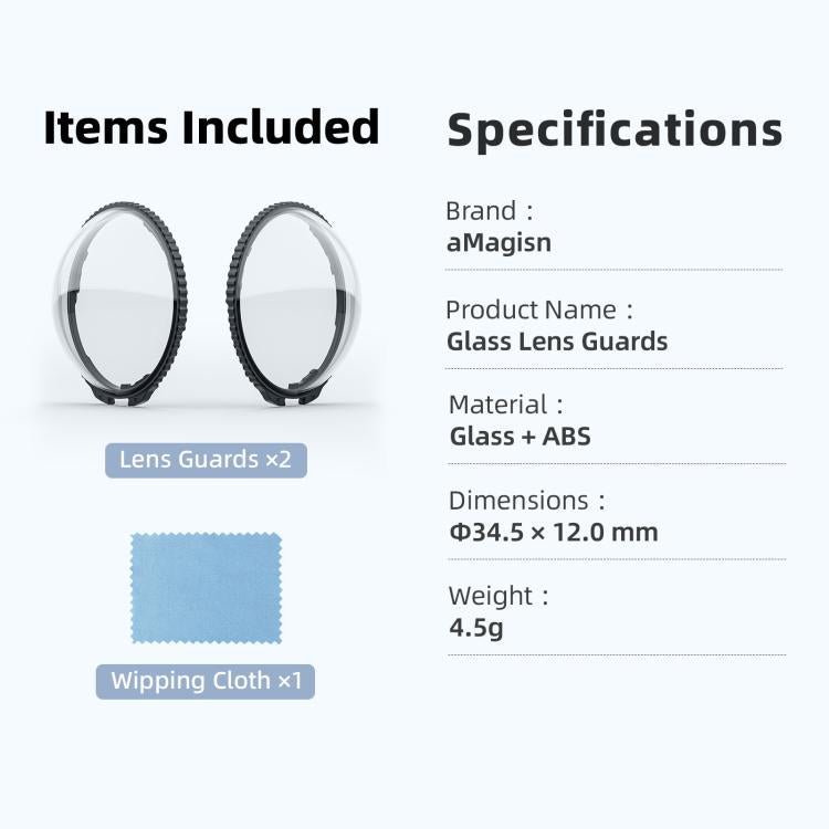 For Insta360 X5 Camera aMagisn Lens Guard Protector Detachable Anti - Scratch Glass Cover, Standard Edition - ORIWHIZaMagisnDJI & Insta360 AccessoriesInsta360 X Series