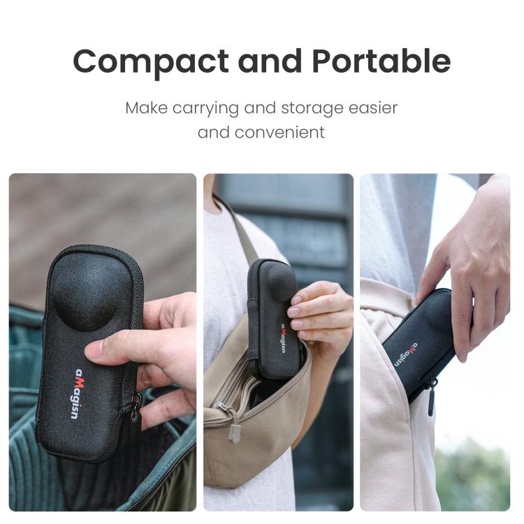 For Insta360 X5 Camera aMagisn Storage Bag Hard Shell Protective Case with Carabiner Clip, Storage Bag - ORIWHIZaMagisnDJI & Insta360 AccessoriesInsta360 X Series