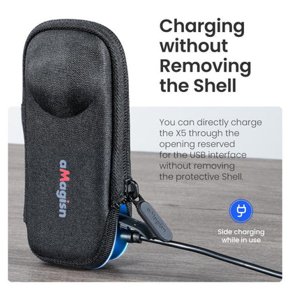 For Insta360 X5 Camera aMagisn Storage Bag Hard Shell Protective Case with Carabiner Clip, Storage Bag - ORIWHIZaMagisnDJI & Insta360 AccessoriesInsta360 X Series
