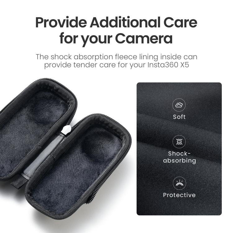 For Insta360 X5 Camera aMagisn Storage Bag Hard Shell Protective Case with Carabiner Clip, Storage Bag - ORIWHIZaMagisnDJI & Insta360 AccessoriesInsta360 X Series