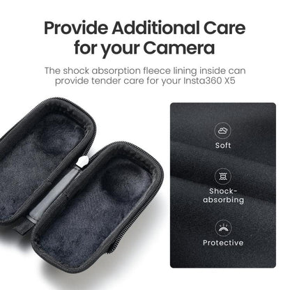 For Insta360 X5 Camera aMagisn Storage Bag Hard Shell Protective Case with Carabiner Clip, Storage Bag - ORIWHIZaMagisnDJI & Insta360 AccessoriesInsta360 X Series