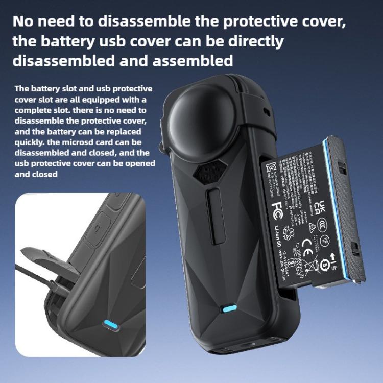 For Insta360 X5 Camera Body Cover Silicone Case with Lens Cover, Silicone Case with Lens Cover - ORIWHIZDJI & Insta360 AccessoriesInsta360 X SeriesProtection & Cases