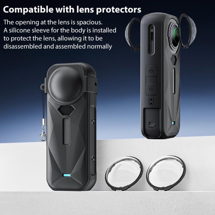 For Insta360 X5 Camera Body Cover Silicone Case with Lens Cover, Silicone Case with Lens Cover - ORIWHIZDJI & Insta360 AccessoriesInsta360 X SeriesProtection & Cases