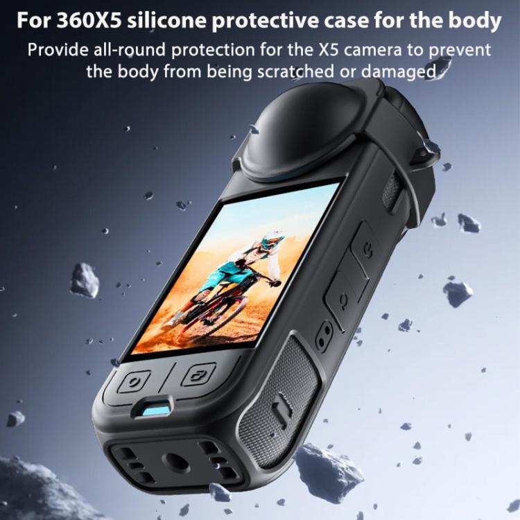 For Insta360 X5 Camera Body Cover Silicone Case with Lens Cover, Silicone Case with Lens Cover - ORIWHIZDJI & Insta360 AccessoriesInsta360 X SeriesProtection & Cases