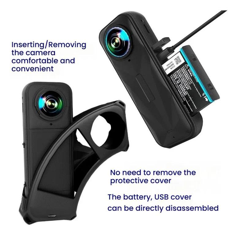 For Insta360 X5 Camera Silicone Cover Case With Lens Cap Shockproof Protective Shell - ORIWHIZDJI & Insta360 AccessoriesInsta360 X SeriesProtection & Cases