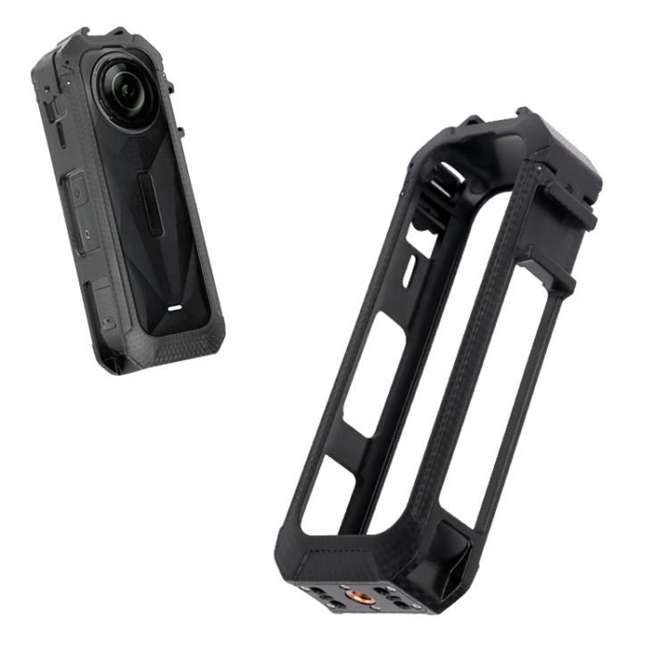 For Insta360 X5 Cold Shoe Carbon Fiber Texture ABS Plastic Protective Frame - ORIWHIZDJI & Insta360 AccessoriesInsta360 X SeriesProtection & Cases