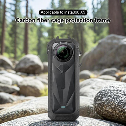 For Insta360 X5 Cold Shoe Carbon Fiber Texture ABS Plastic Protective Frame - ORIWHIZDJI & Insta360 AccessoriesInsta360 X SeriesProtection & Cases