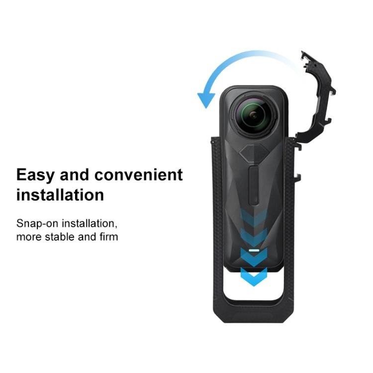 For Insta360 X5 Cold Shoe Carbon Fiber Texture ABS Plastic Protective Frame - ORIWHIZDJI & Insta360 AccessoriesInsta360 X SeriesProtection & Cases