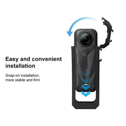 For Insta360 X5 Cold Shoe Carbon Fiber Texture ABS Plastic Protective Frame - ORIWHIZDJI & Insta360 AccessoriesInsta360 X SeriesProtection & Cases