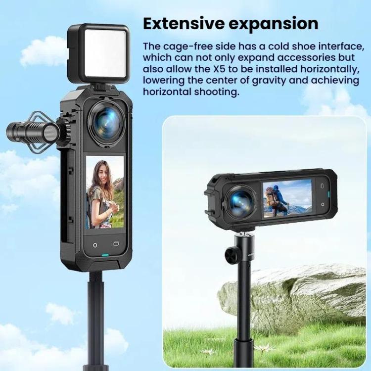 For Insta360 X5 Plastic Protective Frame Magnetic Quick - Release Camera Cage Expansion Bracket, Plastic Frame - ORIWHIZDJI & Insta360 AccessoriesInsta360 X SeriesProtection & Cases