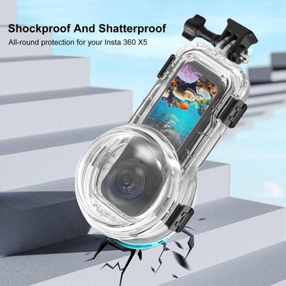 For Insta360 X5 PULUZ 60m Waterproof Sealed Diving Case with Silicone Lens Cover, Diving Case with Silicone Lens Cover - ORIWHIZDJI & Insta360 AccessoriesInsta360 X SeriesProtection & Cases