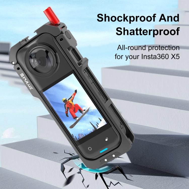 For Insta360 X5 PULUZ Metal Protective Cage Rig Housing Frame with Lens Cover, Metal Protective Cage - ORIWHIZDJI & Insta360 AccessoriesInsta360 X SeriesProtection & Cases