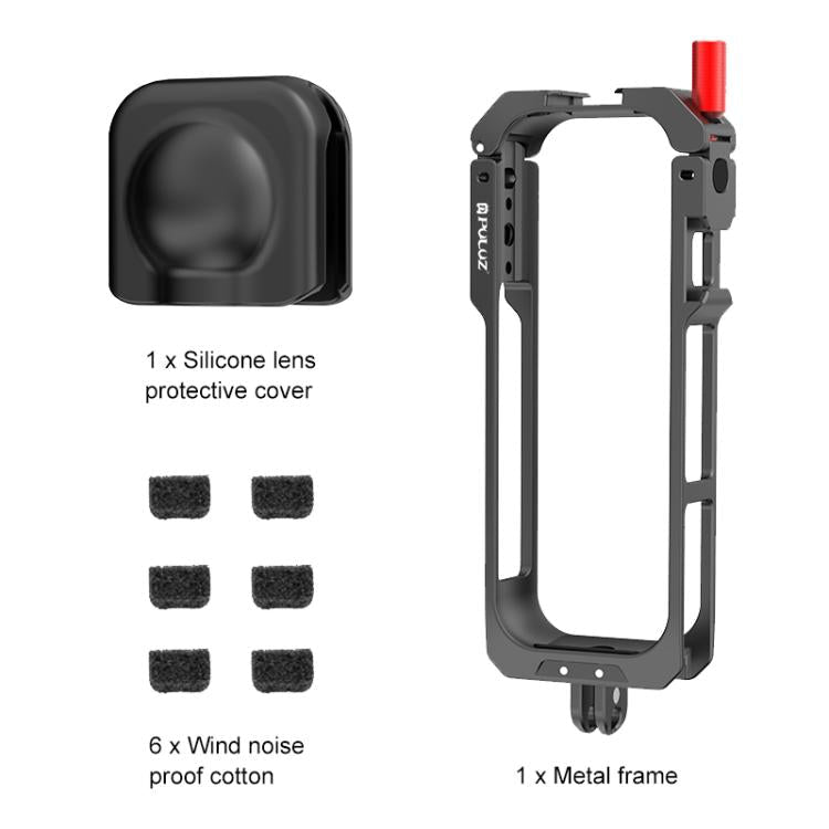 For Insta360 X5 PULUZ Metal Protective Cage Rig Housing Frame with Lens Cover, Metal Protective Cage - ORIWHIZDJI & Insta360 AccessoriesInsta360 X SeriesProtection & Cases