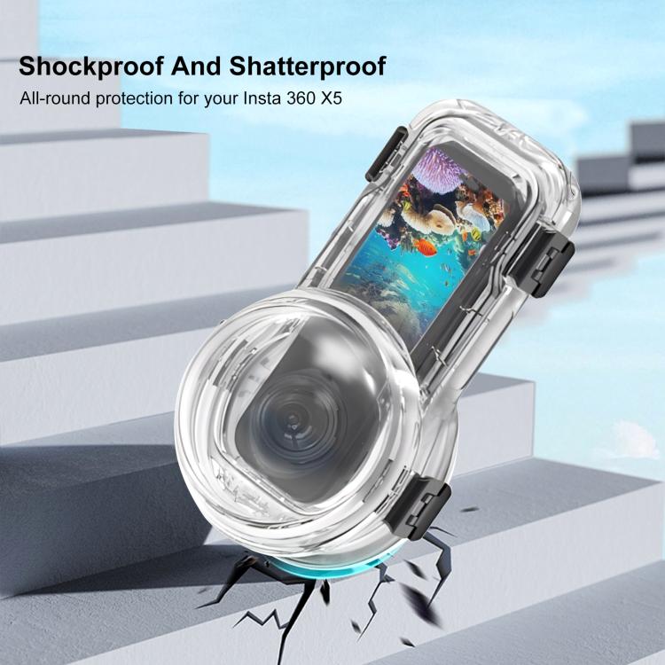 For Insta360 X5 PULUZ Quick Release 60m Waterproof Sealed Diving Case, Quick Release Diving Case - ORIWHIZDJI & Insta360 AccessoriesInsta360 X SeriesProtection & Cases