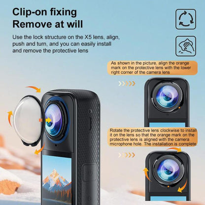 For Insta360 X5 PULUZ Rotating Optical Tempered Glass Lens Guard Protective Cover, Rotating Glass Lens Guard - ORIWHIZDJI & Insta360 AccessoriesInsta360 X SeriesLen Accessories