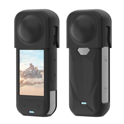 For Insta360 X5 PULUZ Silicone Protective Case with Lens Cover, Case with Lens Cover (Black) - ORIWHIZDJI & Insta360 AccessoriesInsta360 X SeriesProtection & Cases