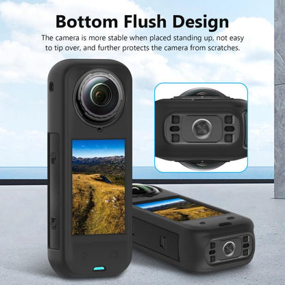 For Insta360 X5 PULUZ Silicone Protective Case with Lens Cover, Case with Lens Cover (Black) - ORIWHIZDJI & Insta360 AccessoriesInsta360 X SeriesProtection & Cases
