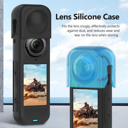 For Insta360 X5 PULUZ Silicone Protective Case with Lens Cover, Case with Lens Cover (Black) - ORIWHIZDJI & Insta360 AccessoriesInsta360 X SeriesProtection & Cases