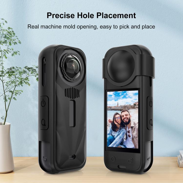 For Insta360 X5 PULUZ Silicone Protective Case with Lens Cover, Silicone Case with Lens Cover (Black), Silicone Case with Lens Cover (Blue), Silicone Case with Lens Cover (Red) - ORIWHIZDJI & Insta360 AccessoriesInsta360 X SeriesProtection & Cases