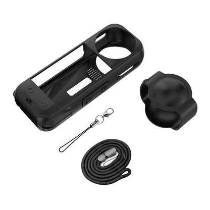 For Insta360 X5 PULUZ Silicone Protective Case with Lens Cover, Silicone Case with Lens Cover (Black), Silicone Case with Lens Cover (Blue), Silicone Case with Lens Cover (Red) - ORIWHIZDJI & Insta360 AccessoriesInsta360 X SeriesProtection & Cases