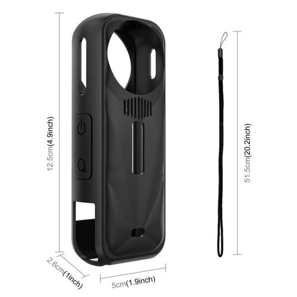 For Insta360 X5 PULUZ Silicone Protective Case with Lens Cover, Silicone Case with Lens Cover (Black), Silicone Case with Lens Cover (Blue), Silicone Case with Lens Cover (Red) - ORIWHIZDJI & Insta360 AccessoriesInsta360 X SeriesProtection & Cases