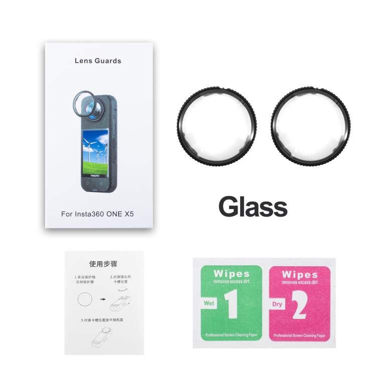 For insta360 X5 STARTRC Swivel Protective Lens Guad Glass Lens Cover, Glass Lens Cover - ORIWHIZDJI & Insta360 AccessoriesInsta360 X SeriesLen Accessories