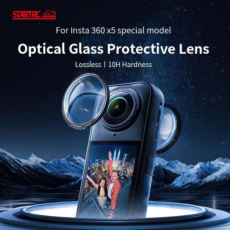 For insta360 X5 STARTRC Swivel Protective Lens Guad Glass Lens Cover, Glass Lens Cover - ORIWHIZDJI & Insta360 AccessoriesInsta360 X SeriesLen Accessories
