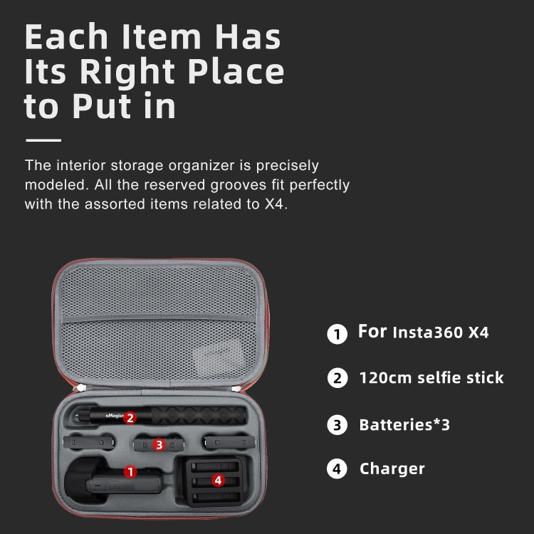 For Insta360 X5 / X4 aMagisn Medium Storage Bag Clutch Bag Protective Case, Medium - ORIWHIZaMagisnDJI & Insta360 AccessoriesInsta360 X Series