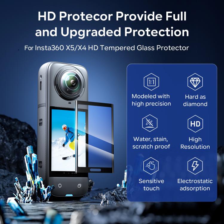 For Insta360 X5 / X4 aMagisn Tempered Glass Screen Protector Anti - Scratch 9H Hardness - ORIWHIZaMagisnDJI & Insta360 AccessoriesInsta360 X Series