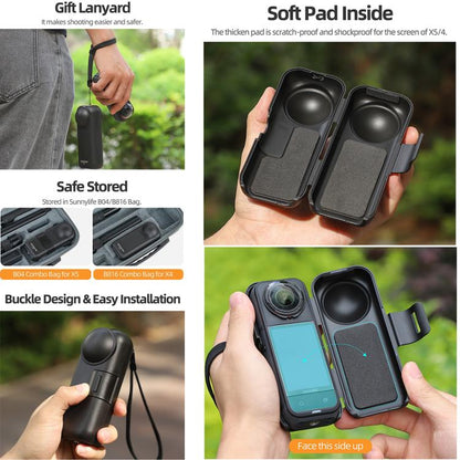 For Insta360 X5 / X4 Sunnylife Integrated Lens Screen Protective Cover Camera Case with Strap - ORIWHIZDJI & Insta360 AccessoriesInsta360 X SeriesProtection & Cases