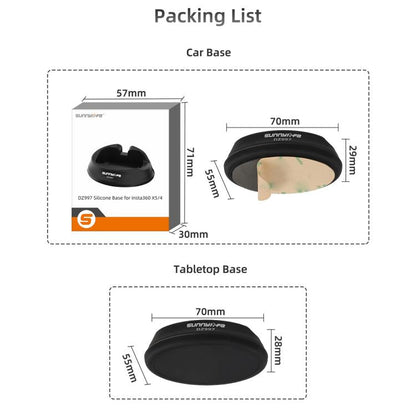 For Insta360 X5 / X4 Sunnylife Silicone Stand Base, Car Base, Tabletop Base - ORIWHIZDJI & Insta360 AccessoriesInsta360 X SeriesMounts