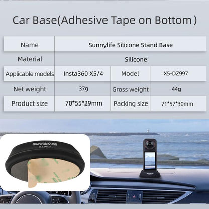 For Insta360 X5 / X4 Sunnylife Silicone Stand Base, Car Base, Tabletop Base - ORIWHIZDJI & Insta360 AccessoriesInsta360 X SeriesMounts