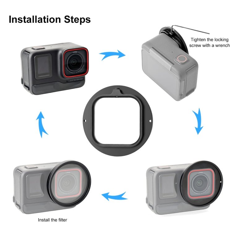 For Insta360&160;Ace&160;Pro PULUZ 52mm UV Lens Filter Adapter Ring with Lens Cover, For Insta360 Ace Pro Filter Adapter Ring - ORIWHIZDJI & Insta360 AccessoriesInsta360 Ace SeriesLen Accessories