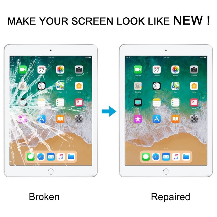For iPad 9.7 Front Screen Outer Glass Lens with OCA Optically Clear Adhesive, For iPad 9.7 - ORIWHIZ