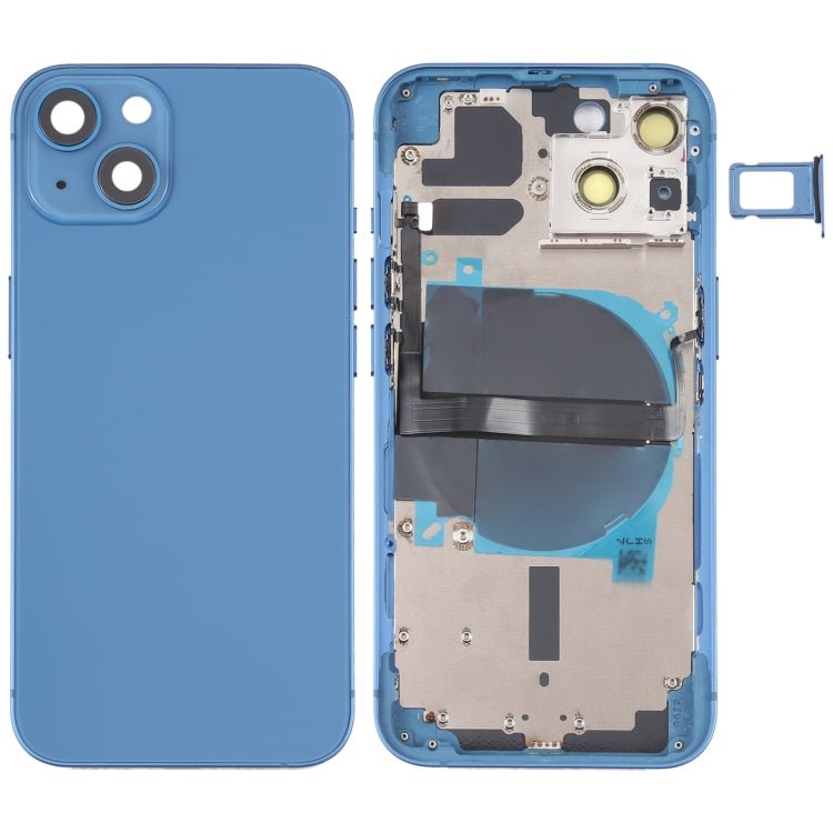 For iPhone 13 Battery Back Cover with Side Keys & Card Tray & Power + Volume Flex Cable & Wireless Charging Module, For iPhone 13 (Assembly) - ORIWHIZ