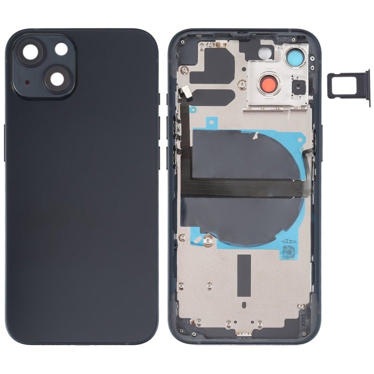 For iPhone 13 Battery Back Cover with Side Keys & Card Tray & Power + Volume Flex Cable & Wireless Charging Module, For iPhone 13 (Assembly) - ORIWHIZ