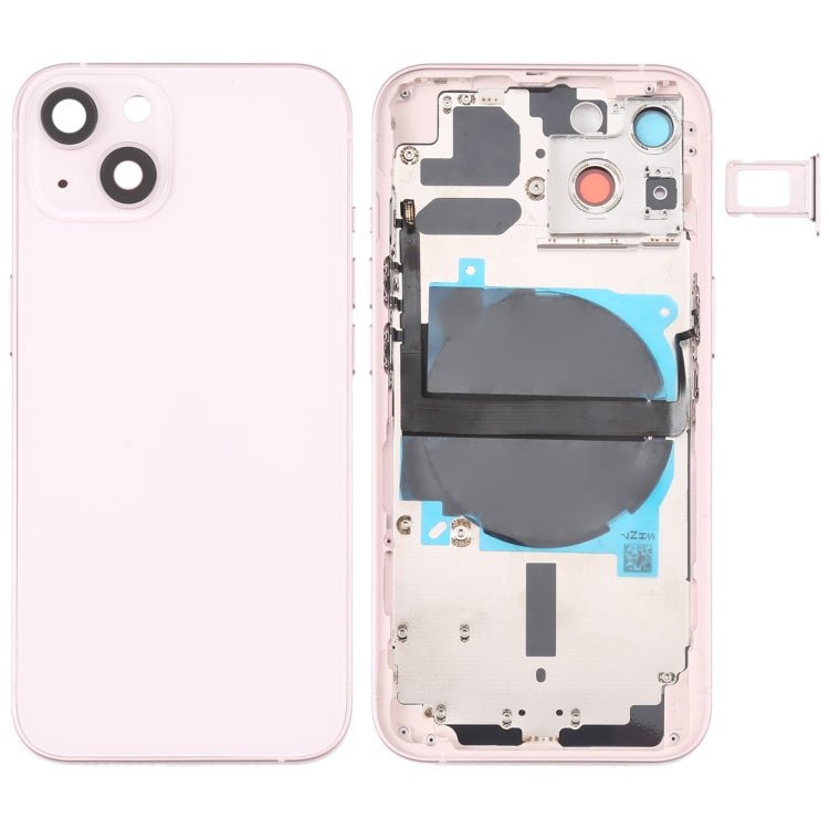 For iPhone 13 Battery Back Cover with Side Keys & Card Tray & Power + Volume Flex Cable & Wireless Charging Module, For iPhone 13 (Assembly) - ORIWHIZ