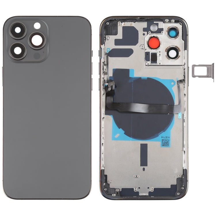 For iPhone 13 Pro Max Battery Back Cover with Side Keys & Card Tray & Power + Volume Flex Cable & Wireless Charging Module, For iPhone 13 Pro Max(Assembly) - ORIWHIZ