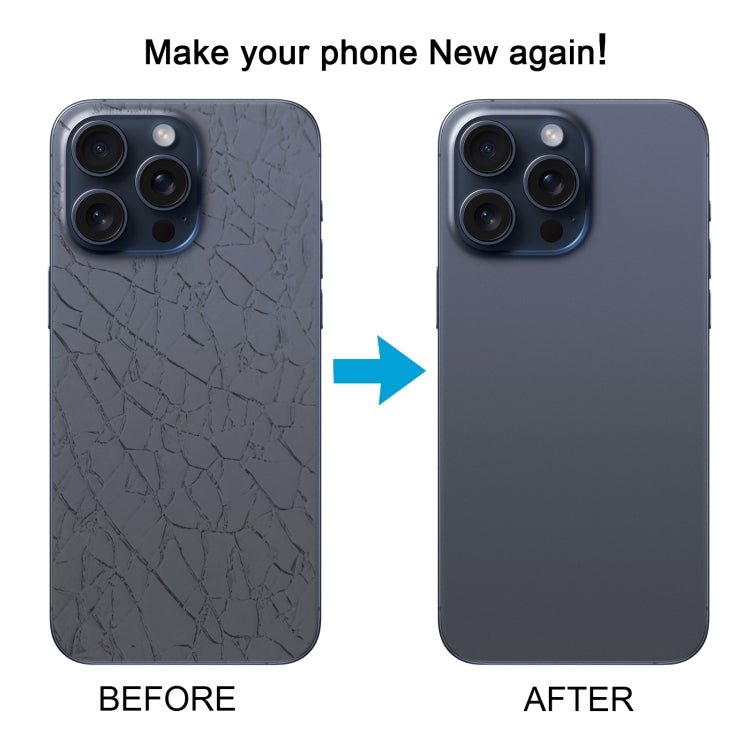 For iPhone 15 Pro Max Glass Battery Back Cover with Camera Lens Cover, For iPhone 15 Pro Max (with Camera Cover) - ORIWHIZ