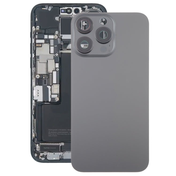 For iPhone 15 Pro Max Glass Battery Back Cover with Camera Lens Cover, For iPhone 15 Pro Max (with Camera Cover) - ORIWHIZ