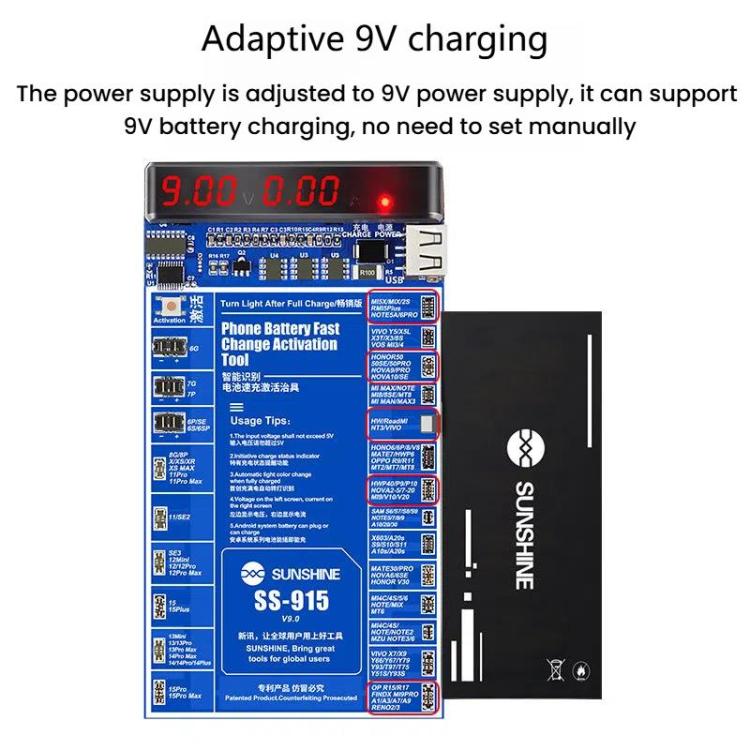 For iPhone Android Mobile Phone Repair Battery Charging Activation Board V9 Battery Test Activation Board Tool, SUNSHINE SS - 915 - ORIWHIZ