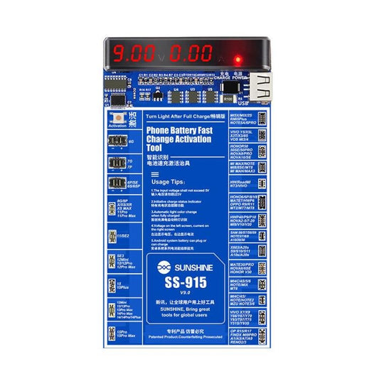 For iPhone Android Mobile Phone Repair Battery Charging Activation Board V9 Battery Test Activation Board Tool, SUNSHINE SS - 915 - ORIWHIZ