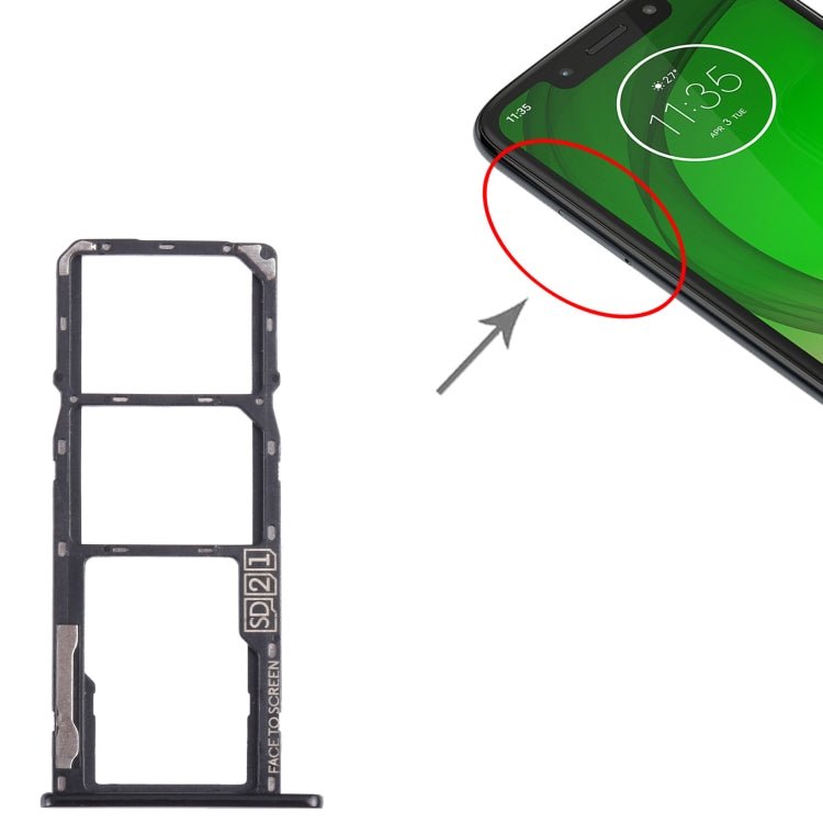 For Motorola Moto G7 Play SIM Card Tray + SIM Card Tray + Micro SD Card Tray, For Motorola Moto G7 Play - ORIWHIZ