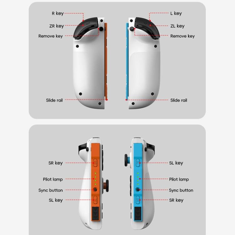For Nintendo Switch JOY - 05 Split Controllers TMR Hall Effect Joysticks, 6 - Axis Motion & RGB Lighting - ORIWHIZGame AccessoriesGamepadsNintendo Accessories
